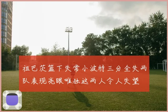 祖巴茨篮下失常小波特三分全失两队表现亮眼唯独这两人令人失望